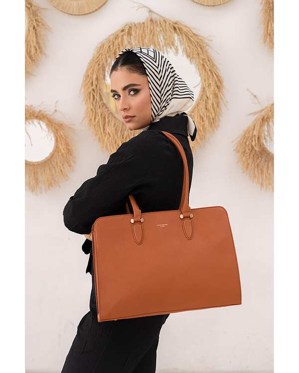 کیف دوشی زنانه کیف زنانه دستی عسلی دیوید جونز David Jones مدل CM6729 - تصویر 4
