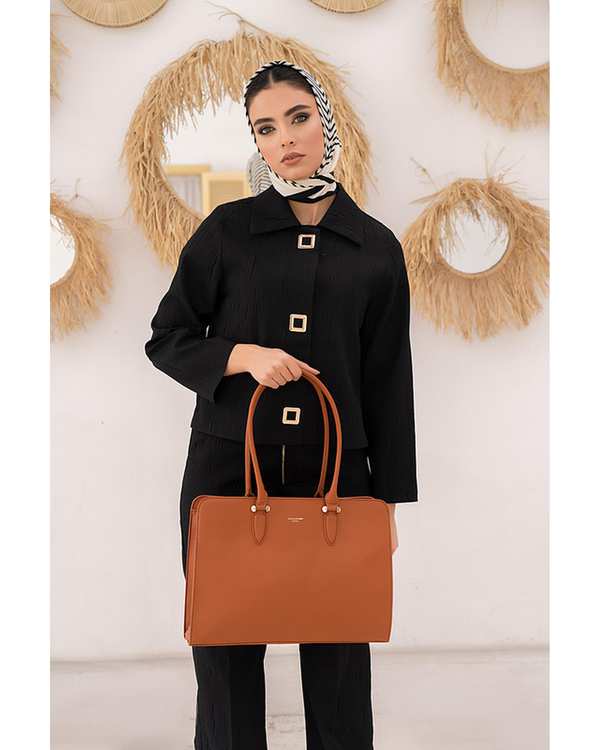 کیف دوشی زنانه کیف زنانه دستی عسلی دیوید جونز David Jones مدل CM6729 - تصویر 5