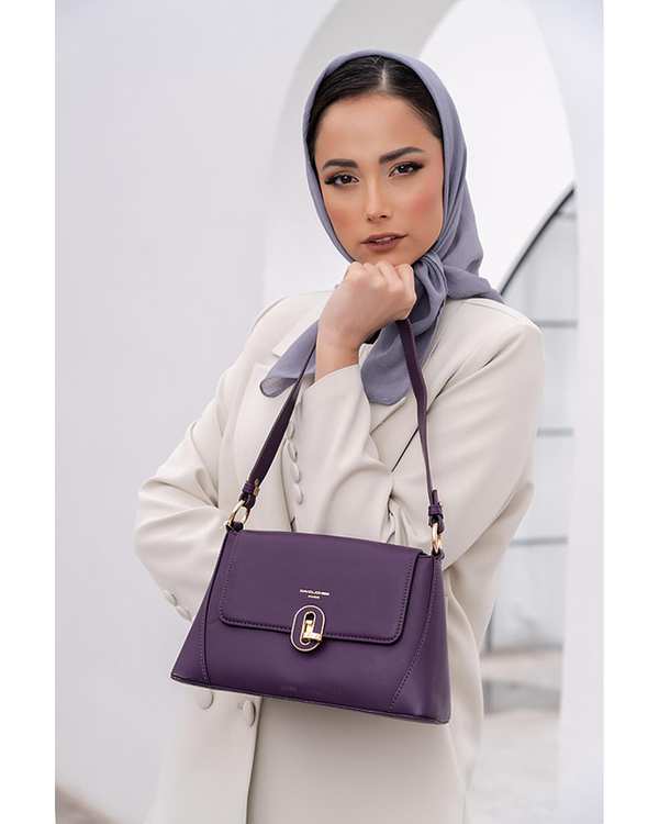 کیف دوشی زنانه کیف زنانه دوشی بنفش دیوید جونز David Jones مدل CM6756 - تصویر 8