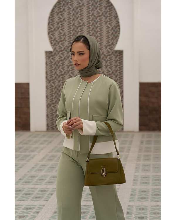 کیف دوشی زنانه کیف زنانه دوشی سبز زیتونی دیوید جونز David Jones مدل CM6756 - تصویر 2