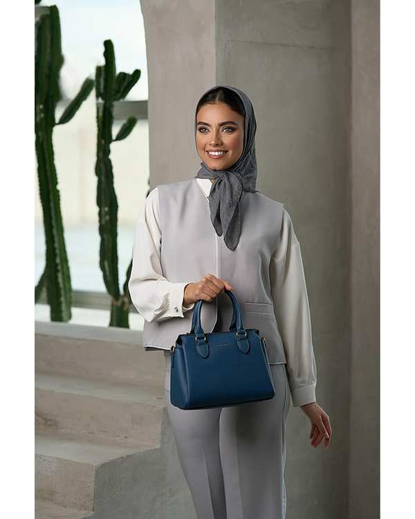 کیف دوشی زنانه کیف زنانه دستی آبی دیوید جونز David Jones مدل 7021-1 - تصویر 2