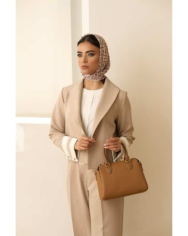 کیف دوشی زنانه کیف زنانه دستی عسلی دیوید جونز David Jones مدل 7021-1 - تصویر 3