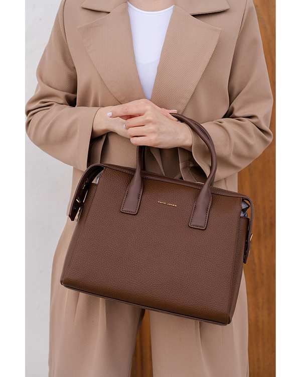 کیف دوشی زنانه کیف زنانه دستی شکلاتی دیوید جونز David Jones مدل 7021-2 - تصویر 4