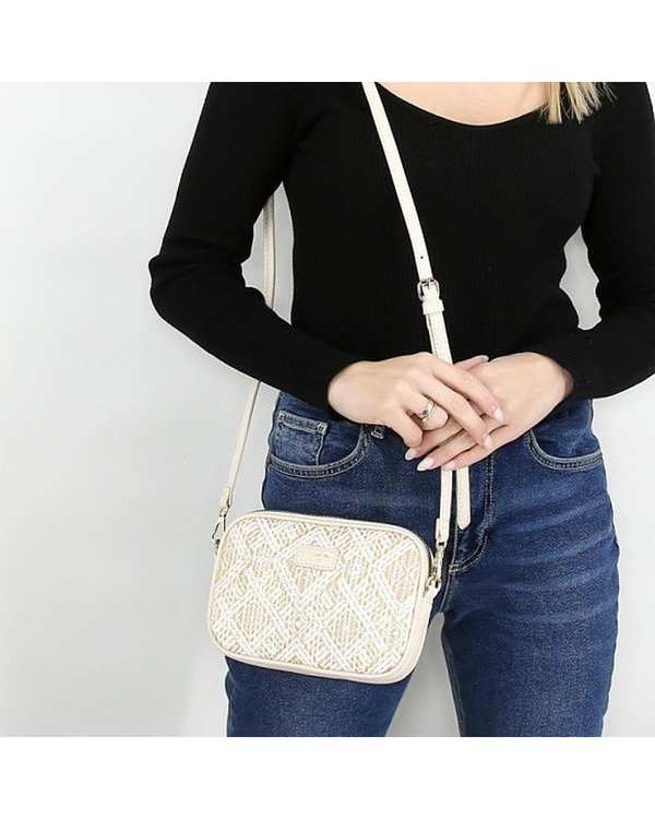 کیف دوشی زنانه کیف زنانه دوشی سفید کرم دیوید جونز David Jones مدل 6931-2 - تصویر 2
