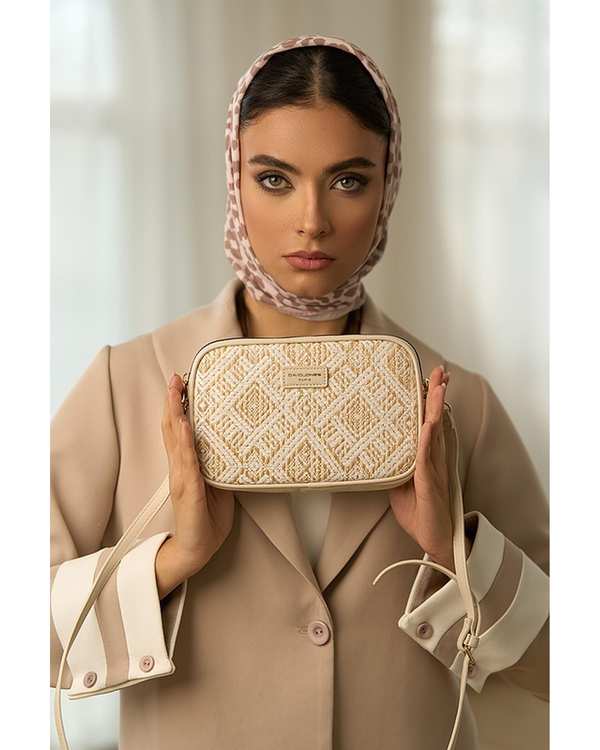 کیف دوشی زنانه کیف زنانه دوشی سفید کرم دیوید جونز David Jones مدل 6931-2 - تصویر 3