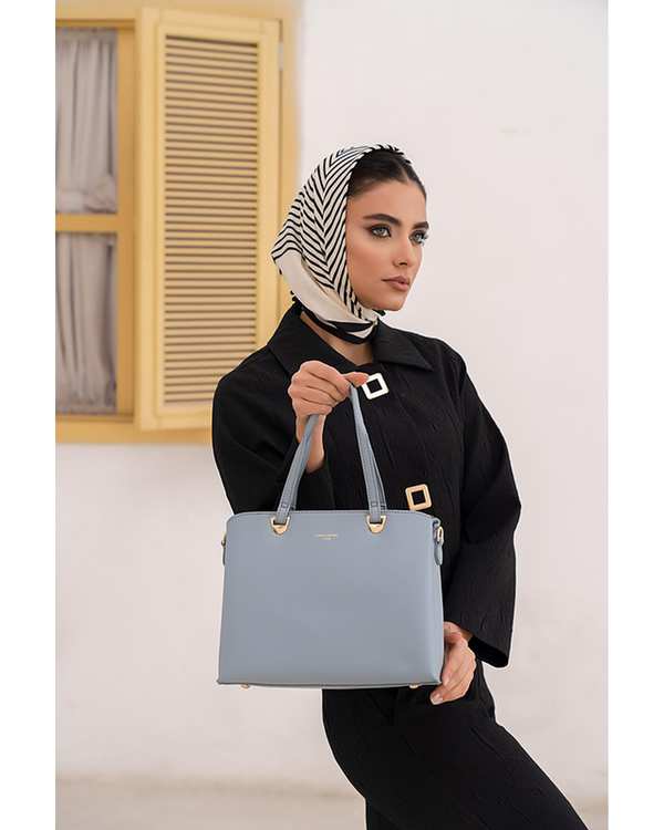 کیف دوشی زنانه کیف زنانه دستی آبی روشن دیوید جونز David Jones مدل CM6652 - تصویر 6