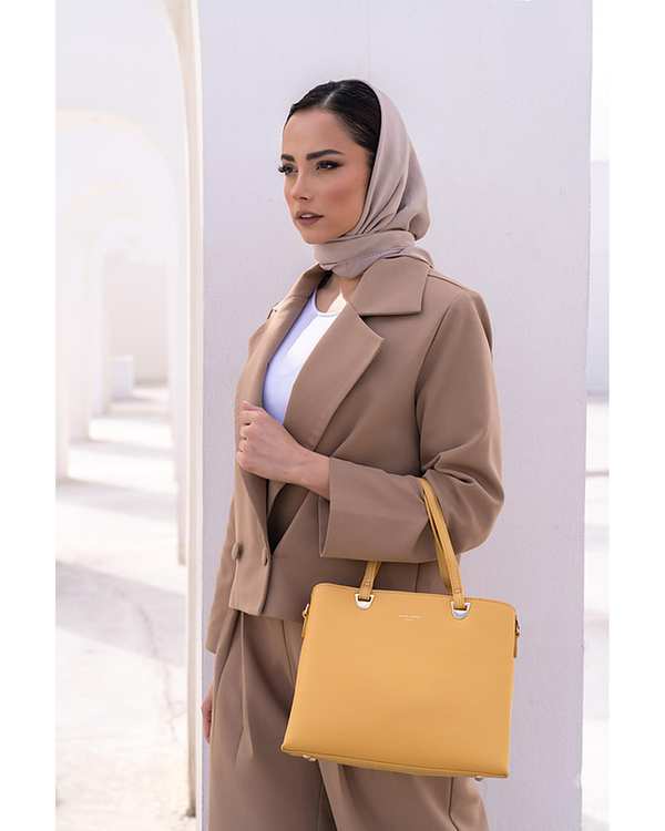 کیف دوشی زنانه کیف زنانه دستی زرد دیوید جونز David Jones مدل CM6652 - تصویر 3