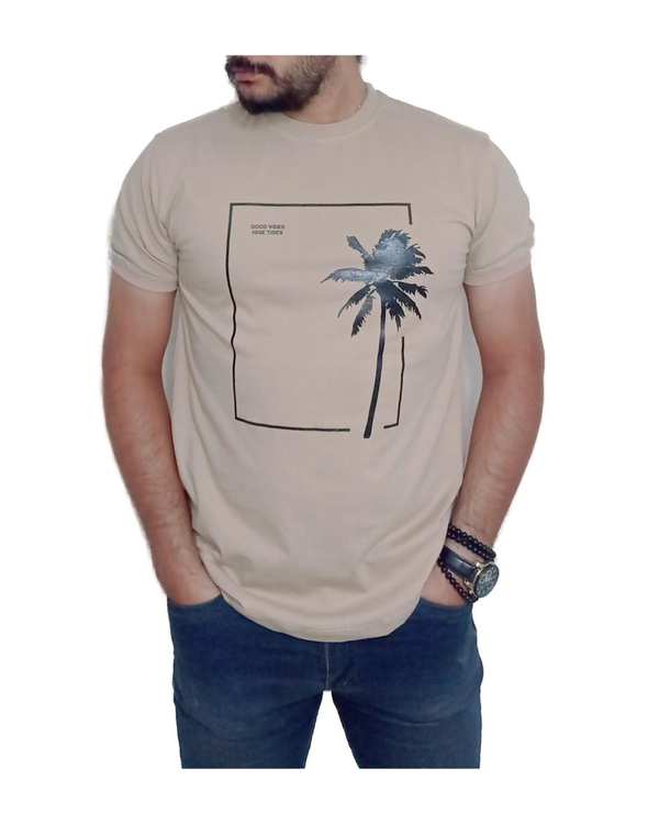 تی شرت مردانه یقه گرد کرم دیورسو Diverso کد 4426