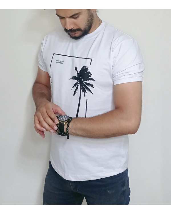تی شرت مردانه یقه گرد سفید دیورسو Diverso کد 4429 - تصویر 4