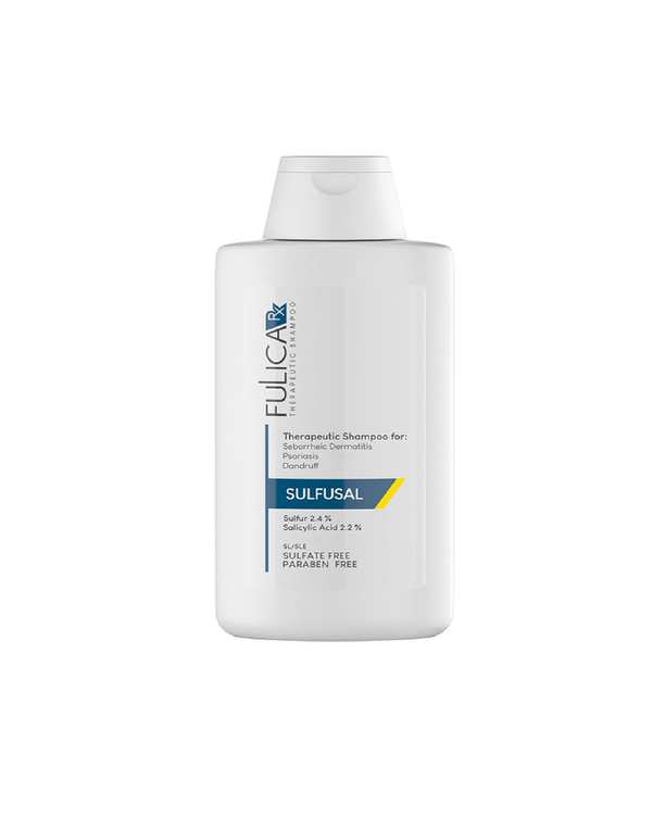 شامپو مو فولیکا آر ایکس Fulica Rx مدل سولفوسال Sulfusal حاوی سولفور و سالیسیلیک اسید 200ml