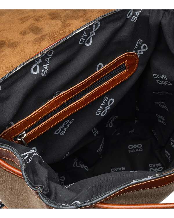 کوله پشتی قهوه ای روشن صاد Saad مدل RZ3904 - تصویر 5