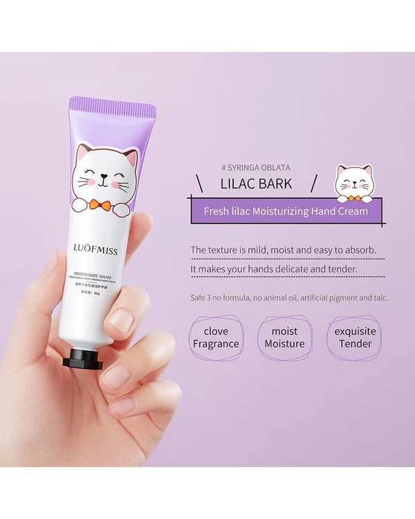کرم مرطوب کننده و آبرسان دست و صورت لوفمیس Luofmiss طرح گربه بنفش 30 گرم - تصویر 2