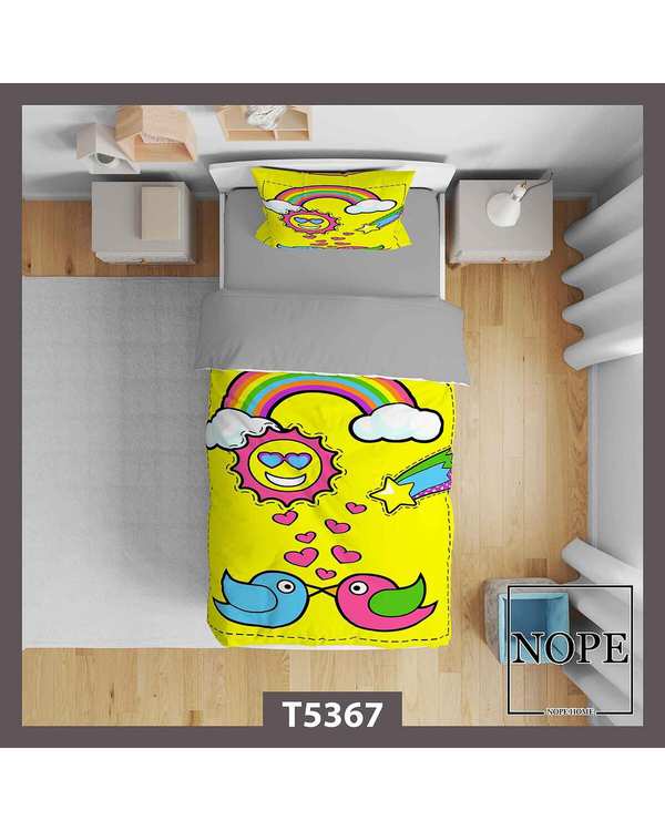 روتختی کودک یک نفره 5 تکه نوپه هوم Nopehome طرح رنگین کمان کد T5367