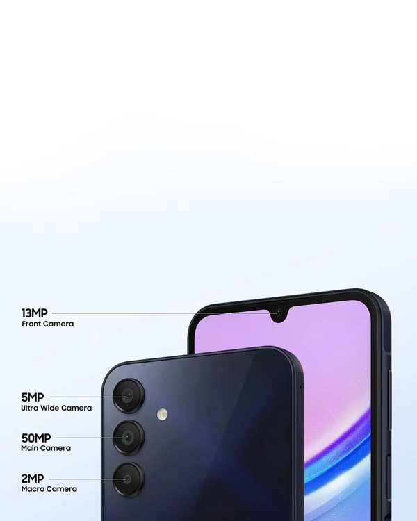 گوشی موبایل سامسونگ مدل Galaxy A15 دو سیم کارت ظرفیت 128 گیگابایت و رم 4 گیگابایت سرمه ای - تصویر 5