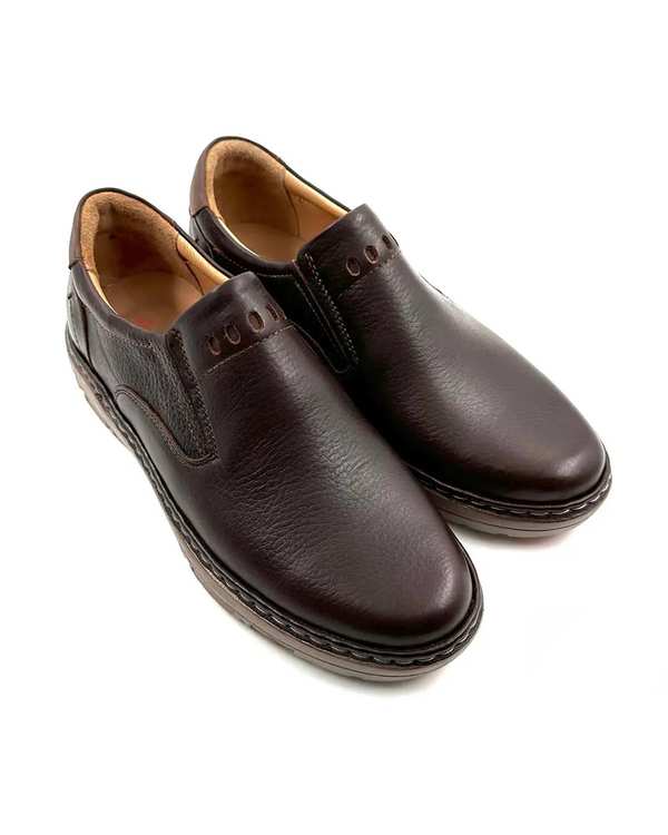 کفش چرم مردانه طبی قهوه ای چرم میخچی Mikhchi Leather مدل H45 - تصویر 2