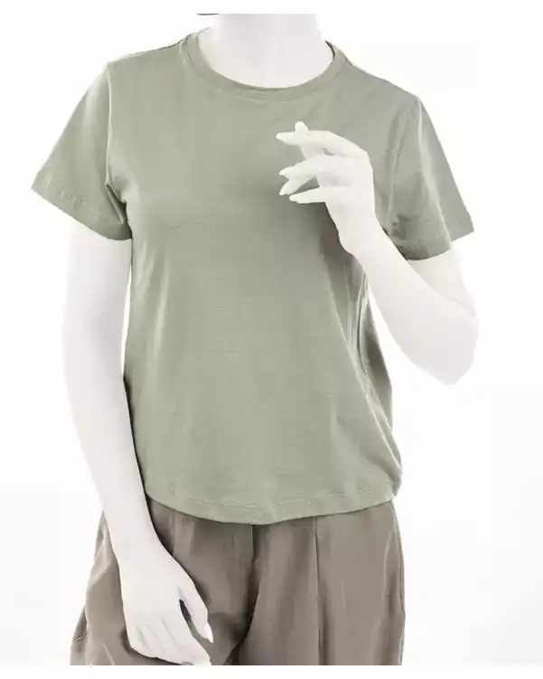 تی شرت زنانه یقه گرد سبز ریس Rees کد 1060037-02