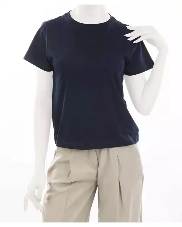 تی شرت زنانه یقه گرد سرمه ای ریس Rees کد 1060037-16
