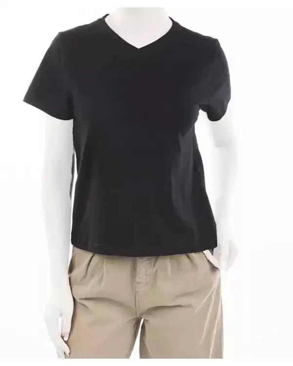 تی شرت زنانه یقه هفت مشکی ریس Rees کد 1060036-01