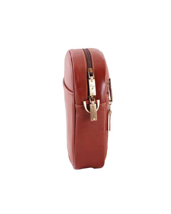 کیف چرم دوشی عسلی چرم بارز Charm Barez مدل DG36 - تصویر 4