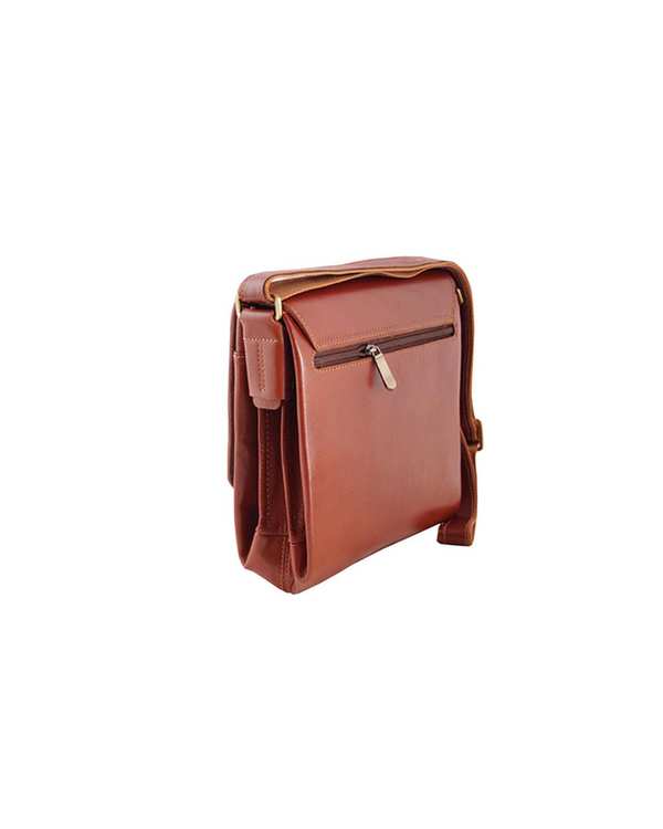 کیف چرم دوشی عسلی چرم بارز Charm Barez مدل DG39 - تصویر 4
