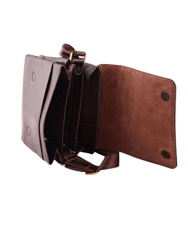 کیف چرم دوشی قهوه ای چرم بارز Charm Barez مدل DG39 - تصویر 4
