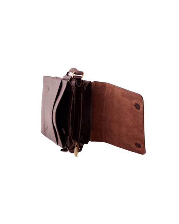 کیف چرم دوشی قهوه ای چرم بارز Charm Barez مدل DG39.1 - تصویر 5