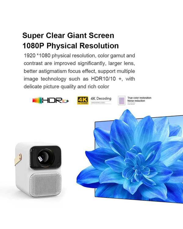 ویدئو پروژکتور سفید شیائومی WANBO T6 max - تصویر 2