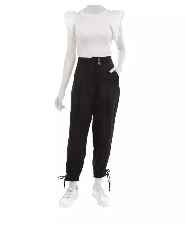 شلوار پارچه ای زنانه سرژه مشکی کد 208381