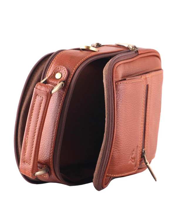 کیف چرم رودوشی عسلی چرم بارز Charm Barez مدل DG43.1 - تصویر 3