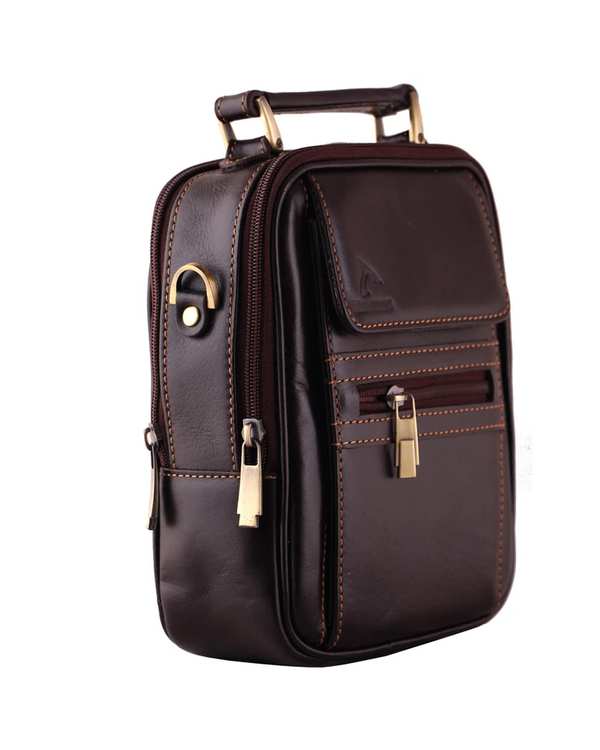 کیف رودوشی چرم قهوه ای چرم بارز Charm Barez مدل DG43 - تصویر 2