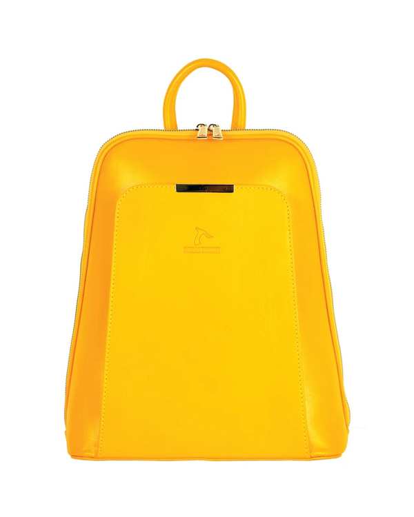 کوله پشتی زنانه زرد چرم بارز Charm Barez مدل DZ65