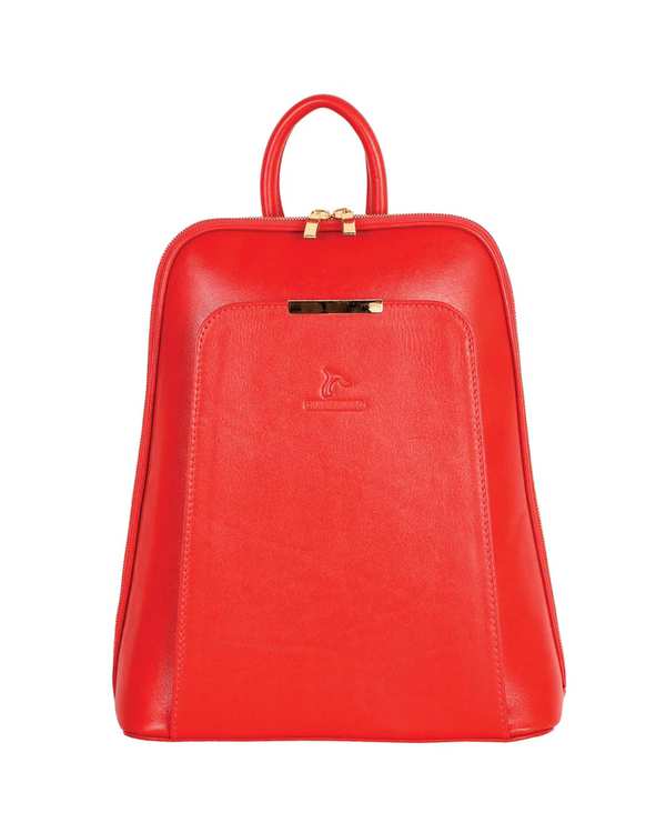 کوله پشتی زنانه قرمز چرم بارز Charm Barez مدل DZ65