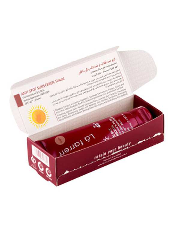 کرم ضد آفتاب و ضد لک رنگی SPF40 لافارر La Farrerr مناسب پوست نرمال و خشک رنگ برنز 40ml - تصویر 2