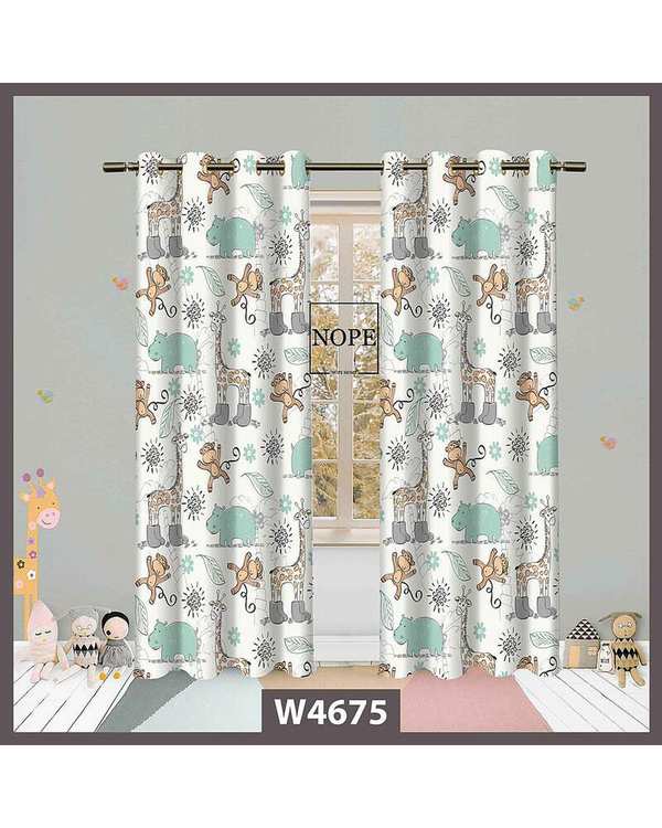 پرده کودک مخمل نوپه هوم Nopehome مدل پانچی طرح حیوانات کد W4675