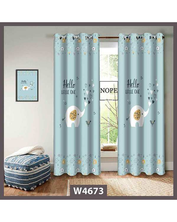 پرده کودک مخمل نوپه هوم Nopehome مدل پانچی طرح فیل کد W4673