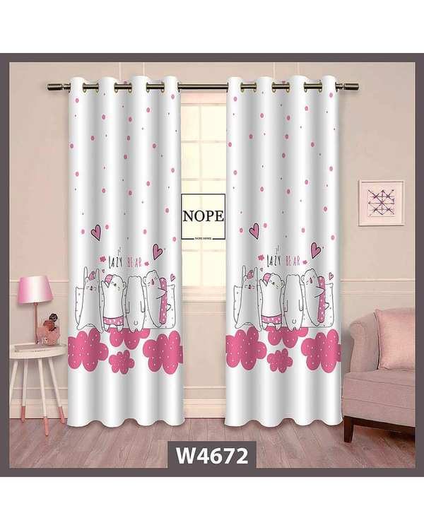 پرده کودک مخمل نوپه هوم Nopehome مدل پانچی طرح گربه کد W4672