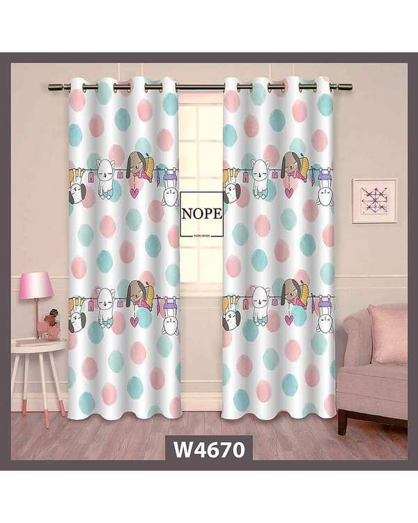 پرده کودک مخمل نوپه هوم Nopehome مدل پانچی طرح حیوانات کد W4670