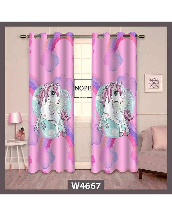 پرده کودک مخمل نوپه هوم Nopehome مدل پانچی طرح اسب تکشاخ کد W4667
