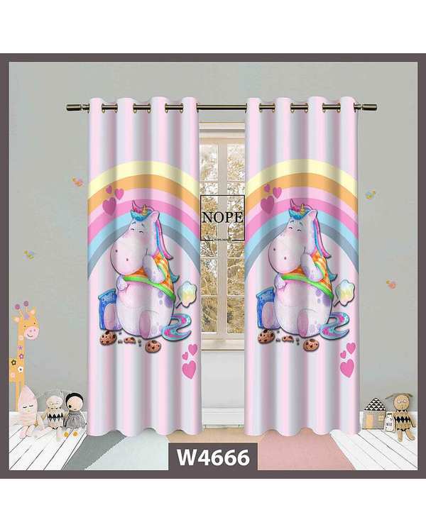 پرده کودک مخمل نوپه هوم Nopehome مدل پانچی طرح اسب تکشاخ کد W4666