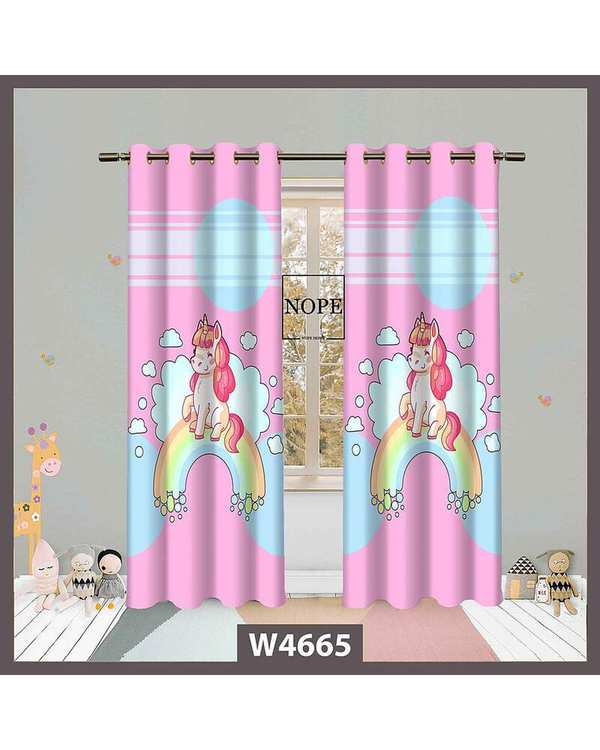 پرده کودک مخمل نوپه هوم Nopehome مدل پانچی طرح اسب تکشاخ کد W4665