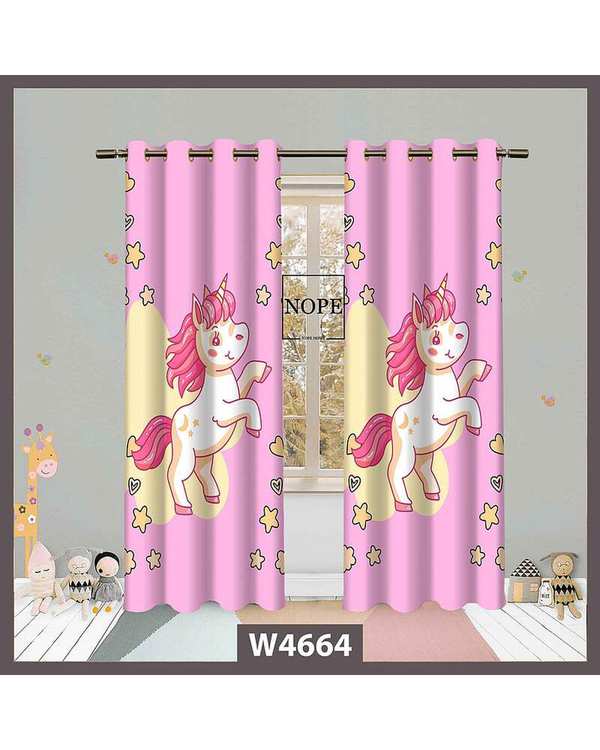 پرده کودک مخمل نوپه هوم Nopehome مدل پانچی طرح اسب تکشاخ کد W4664