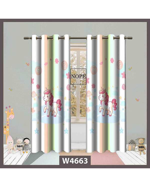 پرده کودک مخمل نوپه هوم Nopehome مدل پانچی طرح اسب تکشاخ کد W4663