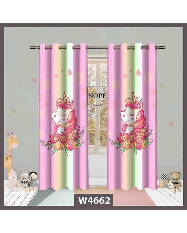 پرده کودک مخمل نوپه هوم Nopehome مدل پانچی طرح اسب تکشاخ کد W4662
