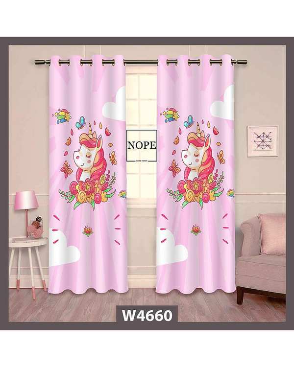 پرده کودک مخمل نوپه هوم Nopehome مدل پانچی طرح اسب تکشاخ کد W4660