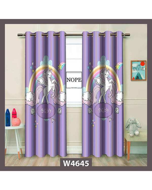 پرده کودک مخمل نوپه هوم Nopehome مدل پانچی طرح اسب تکشاخ کد W4645