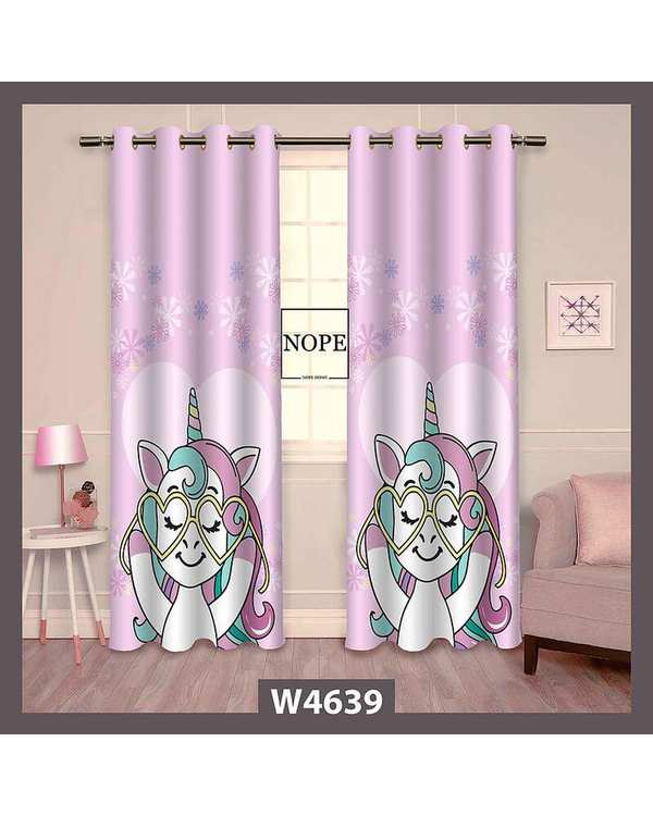 پرده کودک مخمل نوپه هوم Nopehome مدل پانچی طرح اسب تکشاخ کد W4639