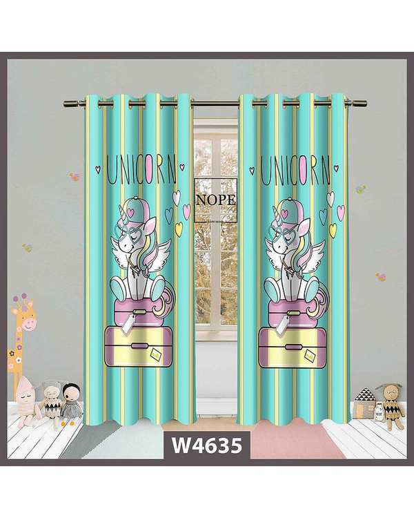 پرده کودک مخمل نوپه هوم Nopehome مدل پانچی طرح اسب تکشاخ کد W4635