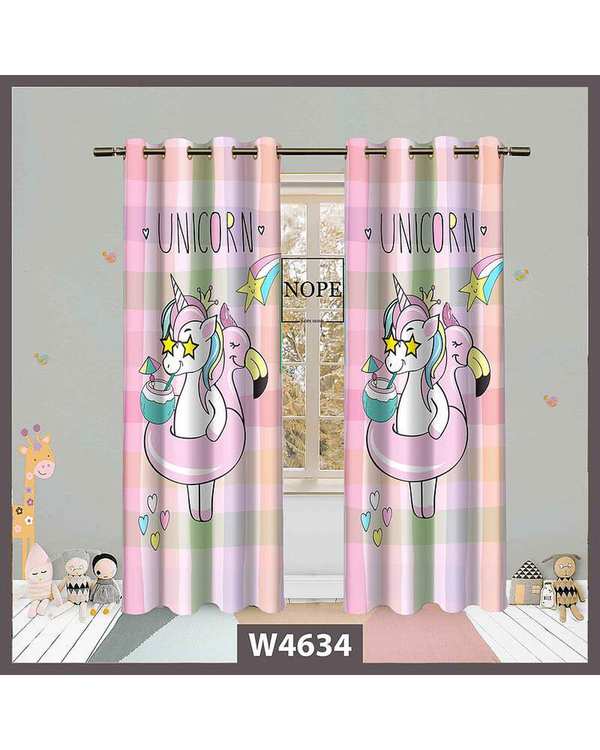 پرده کودک مخمل نوپه هوم Nopehome مدل پانچی طرح اسب تکشاخ کد W4634