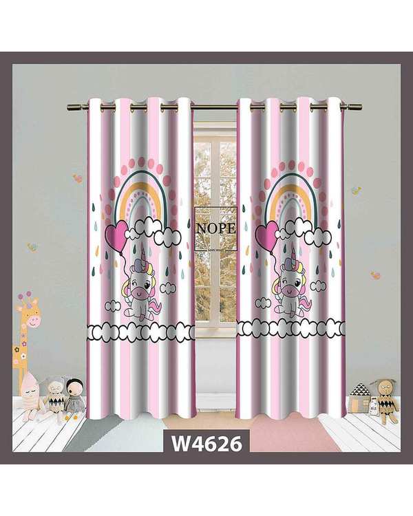 پرده کودک مخمل نوپه هوم Nopehome مدل پانچی طرح اسب تکشاخ کد W4626