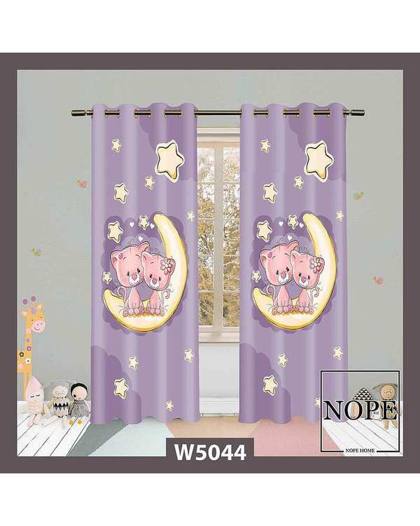 پرده کودک مخمل نوپه هوم Nopehome مدل پانچی طرح خرسی کد W5044